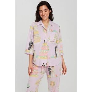 Nick & Nora Vintage Pajama Set in Love and Marriage Print,‎ Women's Size XS